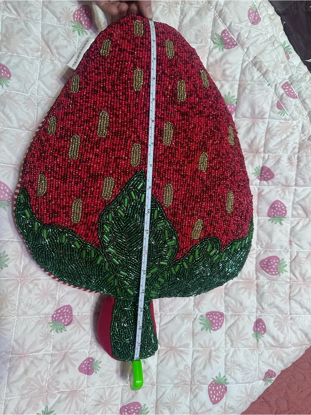 Brocante Beaded Strawberry Accent Pillow